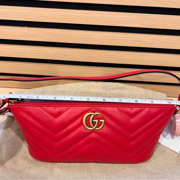 Gucci bright red 739166 Gg marmont 2 Lion trap shoulder bag - Picture 12 of 13